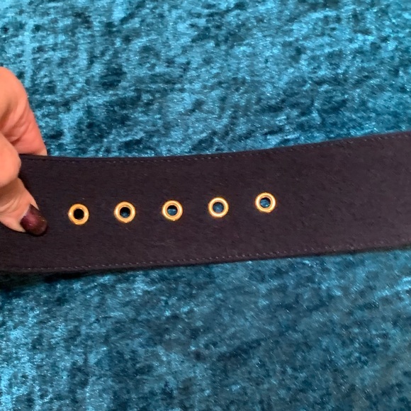 Marni navy cashmere leather belt